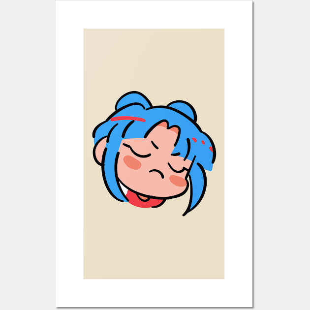 blue hair angry girl Wall Art by Natural01Art